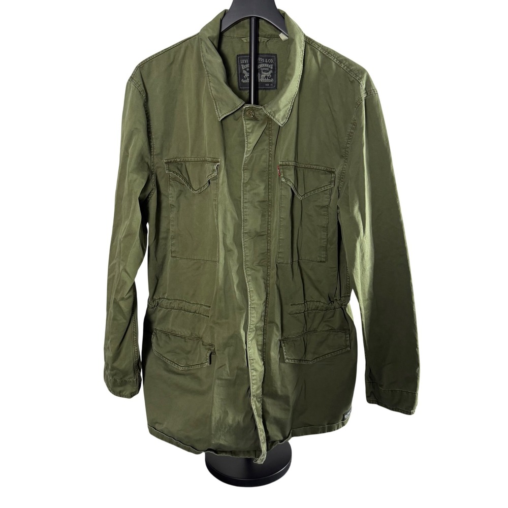 Levis Womens XL‎ Olive Green Military Field Utility Jacket Cotton Twill Coat